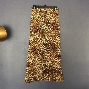 Leopard animal print skirt button front